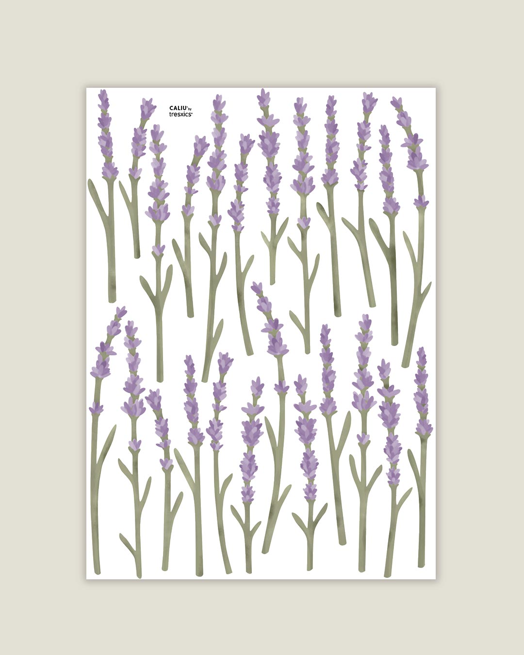 CALIU BY TRESXICS: STICKERS PARA PARED. LAVANDAS LILAS. 4 LÁMINAS – Caliu  Shop, image size:1080x1350