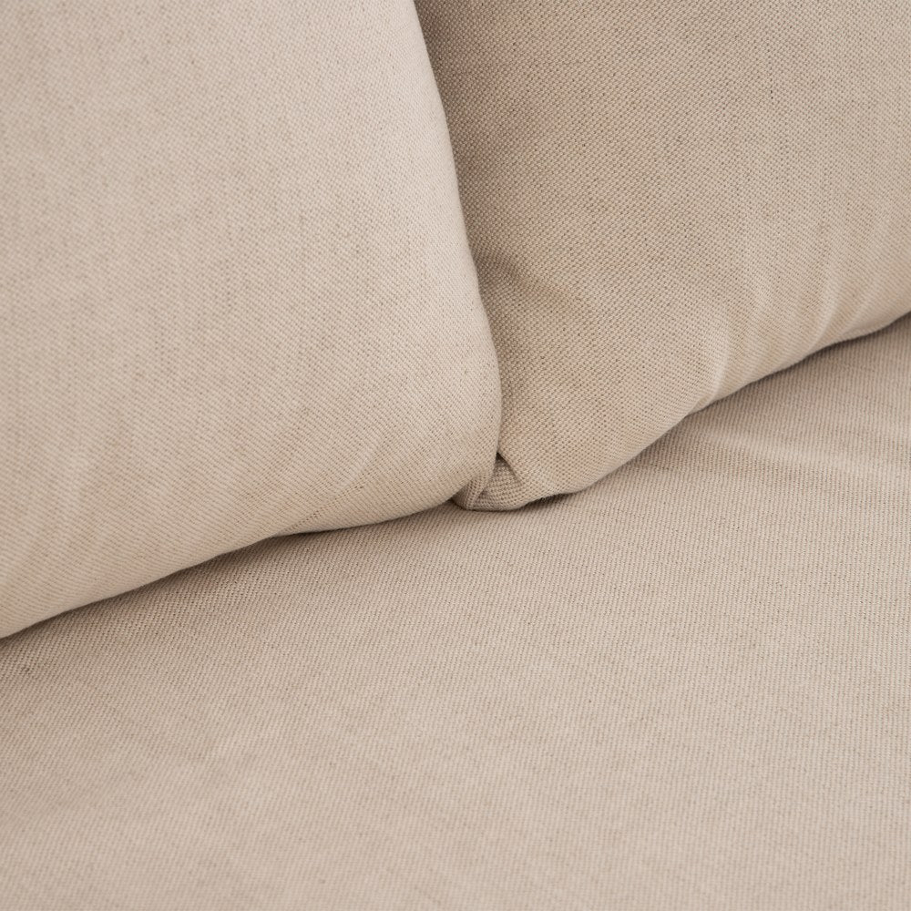 SOFÁ CON CHAISELONGUE DE TEJIDO BEIGE