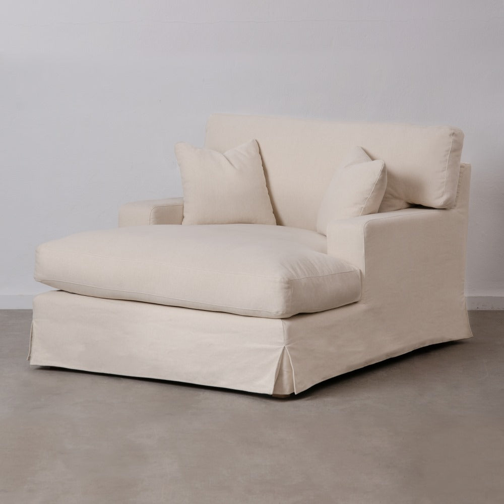 CHAISELONGUE DE TEJIDO BEIGE